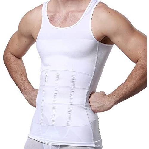 GKVK Mens Slimming Body Shaper Vest Shirt Abs Abdomen Slim