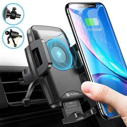 Wireless Charger Car Mount, Humixx 10W/7.5W Qi Wireless Car Fast Charger for Phone, Adjustable Car Phone Holder for Air Vent, Compatible with iPhone 11 Pro Max XS Max XR X 8 Plus S10+ S10e S9 Note 10