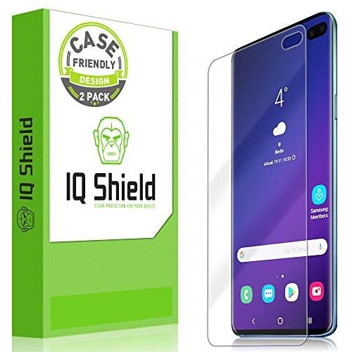 IQ Shield Screen Protector Compatible with Galaxy S10 Plus (S10+ 6.4 inch)(2-Pack)(Case Friendly) Anti-Bubble Clear Film (NOT Compatible with Verizon S10 5G 6.7)(Works with Fingerprint ID)