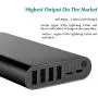 Portable Charger 20000mAh, BONAI iPhone Charger Aluminum External Battery Pack, 4 USB Output Ports(4.8A) Power Bank, High-Speed Charging Compatible iPhone X 8 7+ Plus Samsung S9 S8 iPad Tablet - Black