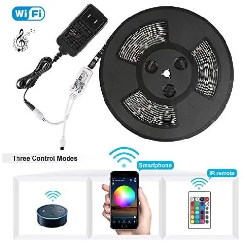 Nexlux LED Strip Lights, WiFi Wireless Smart Phone Controlled 32.8ft Waterproof Light Strip LED Kit 5050 LED Lights,Working with Android and iOS System,Alexa, Google Assistant Nexlux LED Strip Lights, WiFi Wireless Smart Phone Controlled 32.8ft Waterproof Light Strip LED Kit 5050 LED Lights,Working with Android and iOS System,Alexa, Google Assistant