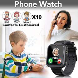 Kids Game Smart Watch for Boys Girls SmartWatch Phone with 7 Intelligent Games 8GB Micro SD Card SOS Alarm Timer 12/24 Hr Music MP3 Player for 4-12 Years Old Students Children Birthday Gift (2.Black)