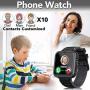 Kids Game Smart Watch for Boys Girls SmartWatch Phone with 7 Intelligent Games 8GB Micro SD Card SOS Alarm Timer 12/24 Hr Music MP3 Player for 4-12 Years Old Students Children Birthday Gift (2.Black)