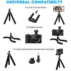 Mini Phone Tripod, SYOSIN Phone Camera Tripod Mount with Bluetooth Control and Universal Clip, 360° Rotating Flexible Tripod Stand Holder for Smartphone, Camera and GoPro