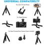 Mini Phone Tripod, SYOSIN Phone Camera Tripod Mount with Bluetooth Control and Universal Clip, 360° Rotating Flexible Tripod Stand Holder for Smartphone, Camera and GoPro