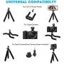 Mini Phone Tripod, SYOSIN Phone Camera Tripod Mount with Bluetooth Control and Universal Clip, 360° Rotating Flexible Tripod Stand Holder for Smartphone, Camera and GoPro Mini Phone Tripod, SYOSIN Phone Camera Tripod Mount with Bluetooth Control and Universal Clip, 360° Rotating Flexible Tripod Stand Holder for Smartphone, Camera and GoPro