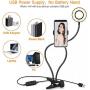Silvom Selfie Ring Light Clamp on, 10-Level Brightness 3-Light Mode LED Ring Lamp with Phone Holder Flexible Gooseneck Arm, Perfect for Live Streaming, Facebook, Podcast & Video Lives, Makeup (Black)