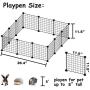 ALLISANDRO Small Pet Playpen, Small Animal Cage for Indoor Outdoor Use, Portable Metal Wire Yard Fence for Small Animal, Puppy, Kitten, Guinea Pigs, Bunny, Turtle, Hamster