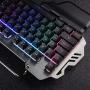 USB Keyboard Wrist Rest Compact Layout Mechanical Gaming Keyboard 104 Key Mobile Phone Holder for Windows PC 49x26cm