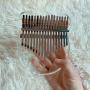 Koldot Clear Kalimba 17 Keys Engraved With Notes Bear Shaped Thumb Piano Solid Finger Piano Clear Body Cute Crystal Acrylic Kalimba With Tuning Hammer Hard Case Gifts for Kids Adult Beginners