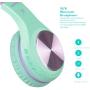 Bluetooth Headphones, Riwbox XBT-80 Folding Stereo Wireless Bluetooth Headphones Over Ear with Microphone and Volume Control, Wireless and Wired Headset for PC/Cell Phones/TV/ipad (Purple Green)
