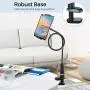 Tryone Gooseneck Tablet Stand, Tablet Mount Holder for iPad iPhone Series/Nintendo Switch/Samsung Galaxy Tabs/Amazon Kindle Fire HD and More, 30in Overall Length(Black) Tryone Gooseneck Tablet Stand, Tablet Mount Holder for iPad iPhone Series/Nintendo Switch/Samsung Galaxy Tabs/Amazon Kindle Fire HD and More, 30in Overall Length(Black)