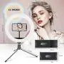 EMIUP 10 inch Selfie Ring Light with Tripod Stand & Cell Phone Holder for Live Stream/Makeup, Mini Led Camera Ringlight for YouTube Video/Photography Compatible with iPhone Android,3 Light Modes EMIUP 10 inch Selfie Ring Light with Tripod Stand & Cell Phone Holder for Live Stream/Makeup, Mini Led Camera Ringlight for YouTube Video/Photography Compatible with iPhone Android,3 Light Modes
