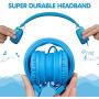ONTA gorsun Foldable On Ear Audio Adjustable Lightweight Headphone for Kids Cellphones Smartphones iPhone Laptop Computer Mp3/4 Earphones (Blue)