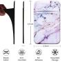 2Pack Marble Adhesive Phone Pocket,Cell Phone Stick On Card Wallet Sleeve,Credit Cards/ID Card Holder(Double Secure) with 3M Sticker for Back of iPhone,Android and All Smartphones-Purple