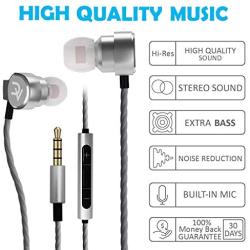 DEIVVOX D0218 Wired Earbuds with Microphone in Ear Headphones - Volume Control Mic - Balanced Sound with Extra Bass - Earphones Noise Isolating - Headset for Cell Phones Samsung Sony LG - Jack 3.5 mm