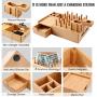 Darfoo Bamboo Charging Station Organizer for Multiple Devices with iWatch&Airpod Stand | Desktop Docking Station Organizer for iPhone, Android Phone, Storage Drawer(5 Charging Cables, No USB Charger)