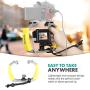 Movo GB-U70Y Underwater Diving Rig for GoPro Hero with Cold Shoe Mounts, Wrist Strap - Works with HERO3, HERO4, HERO5, HERO6, HERO7, HERO8 and Waterproof Action Cam - Scuba GoPro Accessory (Yellow)
