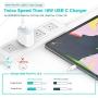 30W USB C Fast Charger for 2020/2018 iPad Pro 12.9 Gen 4/3, iPad Pro 11 Gen 2/1, MacBook Air 13 inch, MacBook 12 inch, Samsung, Google Pixel, LG, Thunderbolt 3 Power Adapter, 6.6ft USB C to C Cord