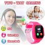 Kids Waterproof Smartwatch Phone Girls Boys with LBS Tracker Two-Way Call SOS 1.44" HD Touch Screen Camera Voice Chat Game Flashlight Alarm Clock Cellphone Wrist Gizmo Watch Toys Gifts (Crystal Pink)