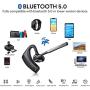 TOKSEL Bluetooth Earpiece V5.0 with Dual Mic Noise Cancelling Bluetooth Headset for Cell Phones, 8Hrs Talktime, Mute Button, Hands-Free Earphones Compatible iPhone Android Driving/Business/Office