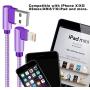iPhone Charger Cable，90 Degree Lightning Cable 10 FT iPhone Cable Braided Syncing & Charging Cord for iPad/iPhone11/ XS/Max/XR/X/8/7/6/iPod(Purple)