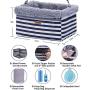 FANCYDELI Dog-Car-Booster-Seat Upgrade Metal Frame Construction with Clip-On Safety Leash and Dog Blanket,Perfect for Small Pets up to 15lbs