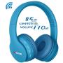 Midola Volume Limited 85dB /96dB Kids Headphone Bluetooth Wireless Over Ear Foldable Stereo Noise Protection Headset with AUX 3.5mm Cord Mic for Boys Girls Cellphone Ipad Tablets TV PC Blue