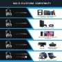 PeohZarr Gaming Headset One Headset PS4 Headset with 7.1 Surround Sound PC Headset with Mic & Light, Over Ear Headphones for One Controller(Adapter Not Included), PS4, Nintendo Switch, PS2