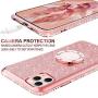 OCYCLONE iPhone 11 Pro Max Case, Cute Glitter Sparkle Bling Diamond Rhinestone Bumper with Ring Kickstand Women Girls Soft Pink Protective Phone Case for iPhone 11 Pro Max [6.5 inch] 2019 - Rose Gold