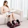 Giantex Foot Massager Machine Massage for Feet, Chronic Nerve Pain Therapy Spa Gift Deep Kneading Rolling Massage for Leg Calf Ankle, Electric Shiatsu Foot Massager w/ Remote, Burgundy