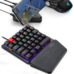 Gaming Keyboard Mechanical One-Handed Mechanical Gaming Keyboard Left-Handed Keypad for Mobile Phone PUBG Gamer Keyboard Gaming (Axis Body : Blue Switch)