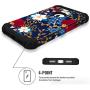 Hocase iPhone 8 Plus Case, iPhone 7 Plus Case, Heavy Duty Shockproof Protection Hard Plastic+Silicone Rubber Hybrid Protective Case for iPhone 7 Plus/iPhone 8 Plus - Creative Flowers