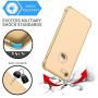 ORETECH iPhone 8 Case, iPhone 7 Case, with[2 x Tempered Glass Screen Protector] 360° Full Body Shockproof Protection Cover Ultra-Thin Hard PC + Soft Rubber Silicone for iPhone 7/8-4.7 -Gold