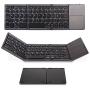 Foldable Keyboard with Touch Pad, IKOS Tri- Folding Portable Keyboard for iPhone iPad Samsung Smartphone Tablet, Wireless BT Keyboard, Designed Compatible for iOS Android Windows System Device (Black)