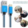 PLmuzsz iPhone Charger Cable,MFi Certified Lightning Cable 5 Pack-6FT Durable High-Speed Charger Nylon Braided Cord Compatible iPhone11 Pro Max/Xs/Max/XR/X/8Plus/7Plus/6S Plus/SE/iPad/Nan Light Blue