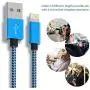 PLmuzsz iPhone Charger Cable,MFi Certified Lightning Cable 5 Pack-6FT Durable High-Speed Charger Nylon Braided Cord Compatible iPhone11 Pro Max/Xs/Max/XR/X/8Plus/7Plus/6S Plus/SE/iPad/Nan Light Blue