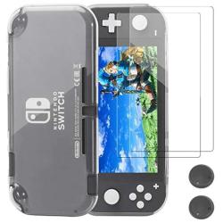 Protective Case for Nintendo Switch Lite, Hommand Comfort TPU Crystal Cover Case With Tempered Glass Screen Protector & Thumb Grip Caps for Nintendo Switch Lite Console 2019