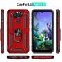 RioGree Phone Case for LG Aristo 5 / Phoenix 5 / Fortune 3 / Risio 4 / Aristo 5 Plus +/ Tribute Monarch/ K8X / K31 with [2 PCS Screen Protector] Kickstand Magnetic for Car Mount Heavy Duty Ring-Red