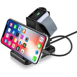 Moutik Ionic Charger for Fitbit-Watch Phone Tablet Smart Mobile 2 in 1 Charger Stand Holder Magnetic Charging Dock Station for Fitbit Ionic Smart Watch with 3.3ft USB Charging Cable