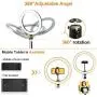 Kiaitre 10.24" Selfie Ring Light with Tablet Holder & Cell Phone Holder - Ring Light for iPhone Android, Light Stand for Live Stream/Makeup, YouTube Video Photography Kiaitre 10.24" Selfie Ring Light with Tablet Holder & Cell Phone Holder - Ring Light for iPhone Android, Light Stand for Live Stream/Makeup, YouTube Video Photography
