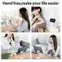 Cell Phone Stand Desktop Phone Stand Adjustable Sturdy Aluminum Metal Phone Holder Cradle Dock, Compatible with Phone 11 Pro Xs Max Xr X 8, iPad, Kindle, Tablet (Rose Gold)