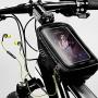 SIRUINI Bike Phone Mount Bag, Cycling Waterproof Front Frame Top Tube Handlebar Bag with Touch Screen Holder Case for Android/iPhone Cellphones Under 6.5”
