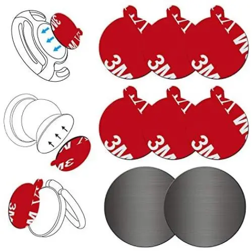 Pops Sticky Adhesive Replacement for Car Mount, Volport 6 Pack 3M Dots VHB Sticker Pads Double Sided Tape for Socket Base and Magnetic Dashboard Cell Phone Holder with 2 Pack Round Metal Plate Discs Pops Sticky Adhesive Replacement for Car Mount, Volport 6 Pack 3M Dots VHB Sticker Pads Double Sided Tape for Socket Base and Magnetic Dashboard Cell Phone Holder with 2 Pack Round Metal Plate Discs