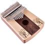 17 Key Kalimba Thumb Piano, Four-leaf Clover Pattern Finger Piano 17 Tone Musical Instrument Toy with Tuning Tool Sticker Storage Bag