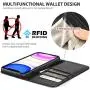 SHIELDON iPhone 11 Case, iPhone 11 Wallet Case, Genuine Leather Magnetic Cover Kickstand RFID Blocking Card Slot with TPU Shockproof Protective Cover Compatible with iPhone 11 (6.1 Inch, 2019) - Black