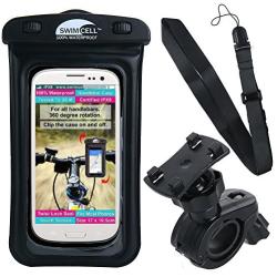 Waterproof Bike Phone Case - Motorbike or Bicycle Mount for Handlebars. Fits All Phones. 6.7" x 4"- iPhone 7,8 Plus + Samsung. GPS Navigation, Cycling Computer. 360 Degree Rotation with Neck Strap.