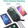 Solar Charger 25000mAh, Solar Power Bank with Qi Wireless Charger and 2-USB Outputs & 2 Inputs, Portable External Battery Pack with Flashlight for Camping Outdoor Solar Charger 25000mAh, Solar Power Bank with Qi Wireless Charger and 2-USB Outputs & 2 Inputs, Portable External Battery Pack with Flashlight for Camping Outdoor