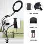 (4 in 1) 8" Selfie Ring Light with 2 Cell Phone Holder Stands + 1 Microphone Holder,XINBOUS Fill Light Beauty Lamp with 2 Holders for iPad iPhone 10 Bright/3 Light Mode for Live Stream Video Make Up