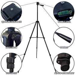 Phone Tripod, 51’’ Extendable Lightweight Aluminum Phone Tripod Stand with Cell Phone Mount Holder & Bluetooth Remote, Tripod for iPhone/Android/Smartphone & Camera (Black)